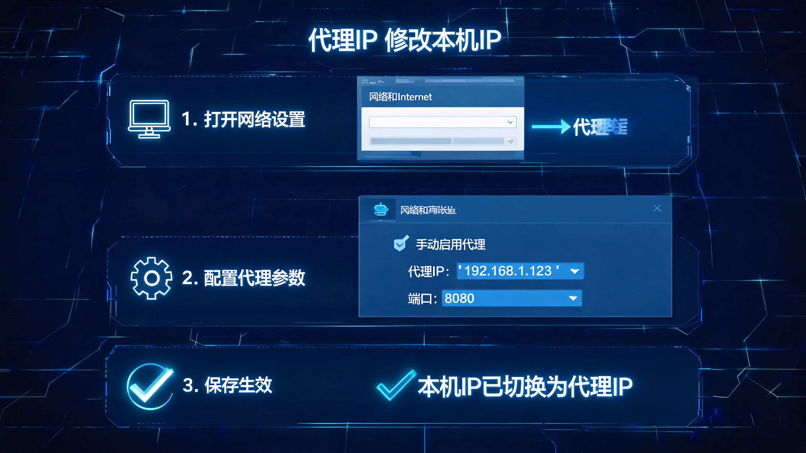 代理IP怎么修改本机IP地址？ 